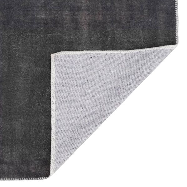 vidaXL Rug Washable Foldable Anthracite 120x170 cm Polyester