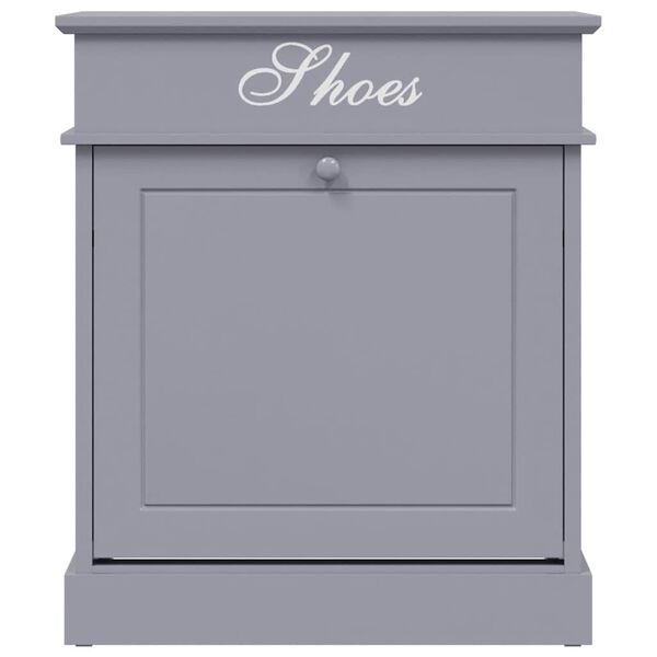 vidaXL Shoe Cabinet Grey 50x28x58 cm Paulownia Wood