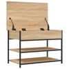 vidaXL Shoe Bench Sonoma Oak 70x42.5x50 cm Engineered Wood