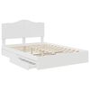 vidaXL Storage Bed with Headboard White 140 x 200 cm Engineered Wood