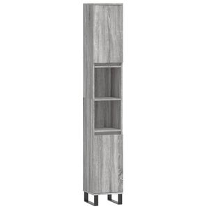 vidaXL Bathroom Cabinet Grey Sonoma 30x30x190 cm Engineered Wood