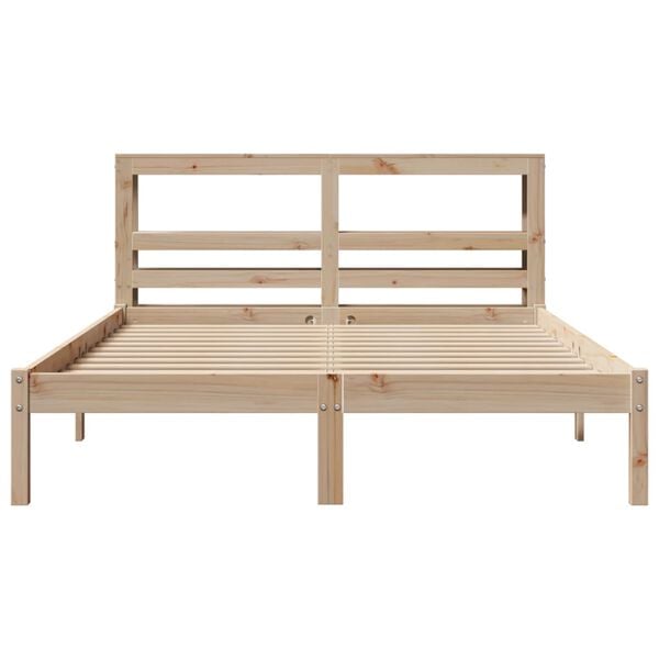 vidaXL Bed Frame without Mattress 120x190 cm Small Double Solid Wood Pine