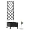 vidaXL Garden Planter with Irrigation&Wheels Black 40 x 40 x 132 cm PP