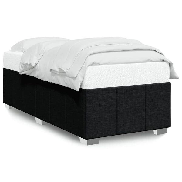 vidaXL Bed Frame without Mattress Black Single Fabric