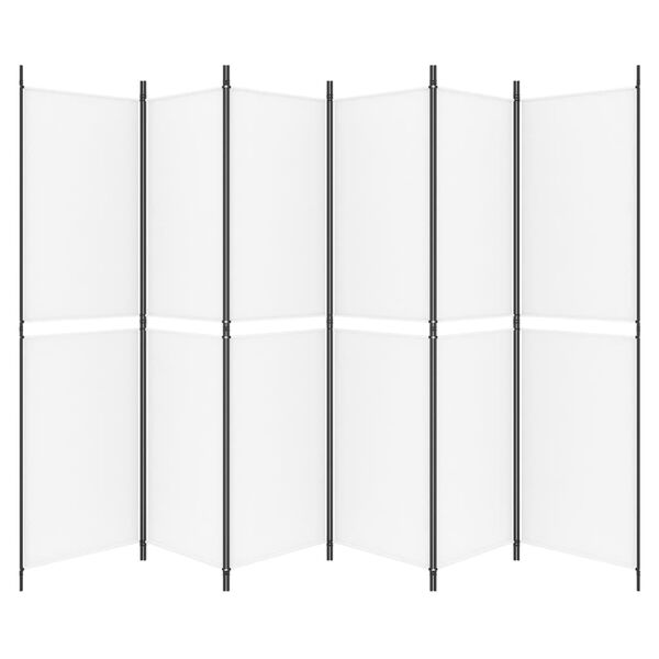 vidaXL 6-Panel Room Divider White 300x200 cm Fabric