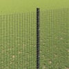 vidaXL Fence with Post Grey 1.5 x 50 m Steel and PVC