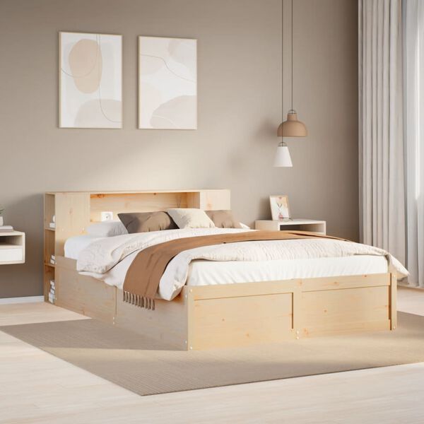 vidaXL Bed Frame without Mattress 140x190 cm Solid Wood Pine