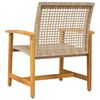 vidaXL Garden Chairs 2 pcs Beige Poly Rattan and Acacia Wood