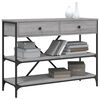 vidaXL Console Table with Drawers and Shelves Grey Sonoma Engineered Wood