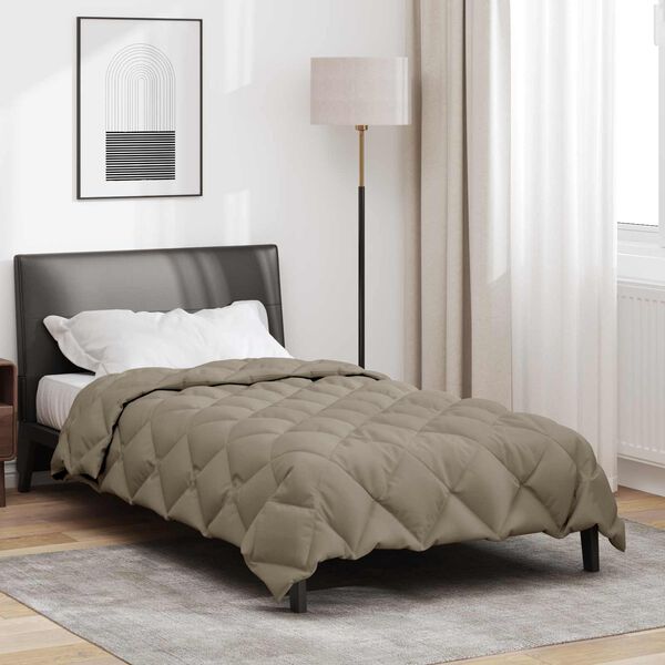 vidaXL Winter Duvet Light Grey 220 x 140 cm Microfiber