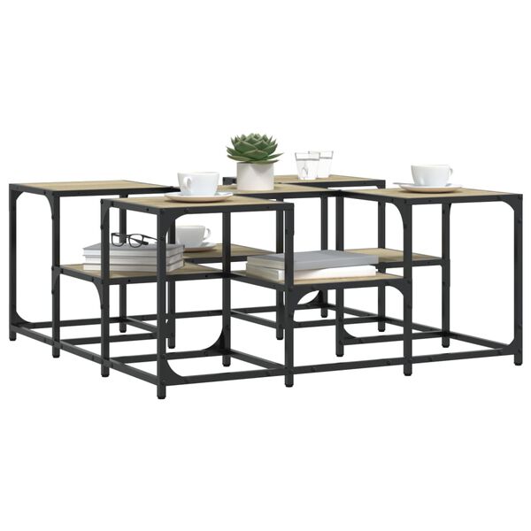 vidaXL Coffee Table Sonoma Oak 91x91x40 cm Engineered Wood