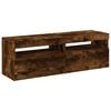 vidaXL TV Cabinets 2 pcs with LED Lights Smoked Oak 60x35x40 cm