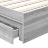 vidaXL Storage Bed with Drawer Grey Sonoma 90 x 200 cm Engineered Wood