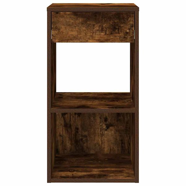 vidaXL Bedside Cabinet with Drawer Smoked Oak 35x34x66.5 cm