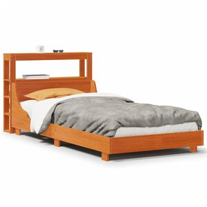 vidaXL Bed Frame without Mattress Wax Brown 90x190 cm Single Solid Wood Pine