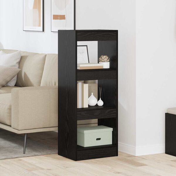 vidaXL Book Cabinet Black oak 40 x 30 x 103 cm Engineered wood