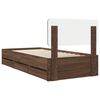 vidaXL Bed Frame with Headboard Brown Oak 100 x 200 cm Engineered Wood