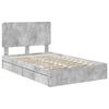 vidaXL Storage Bed Concrete Grey 135 x 190 cm Engineered Wood