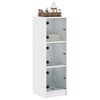 vidaXL Highboard with Glass Doors White 35x37x109 cm