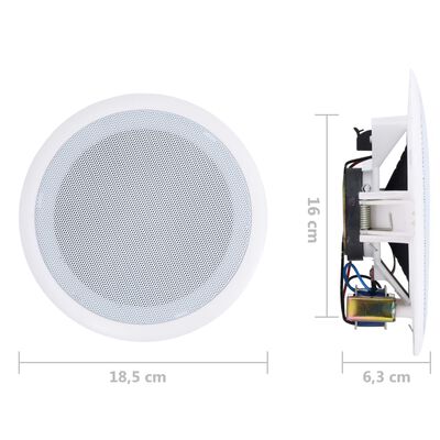 vidaXL Built-in Wall and Ceiling Speakers 2 pcs 80 W