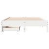 vidaXL Bed Frame without Mattress White 150x200 cm King Size Solid Wood Pine