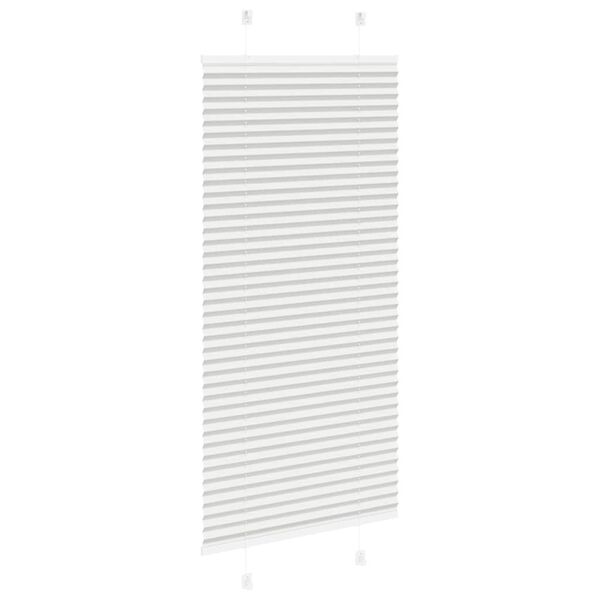 vidaXL Pleated Blind Light Grey 55x100 cm Fabric Width 54.4 cm Polyester
