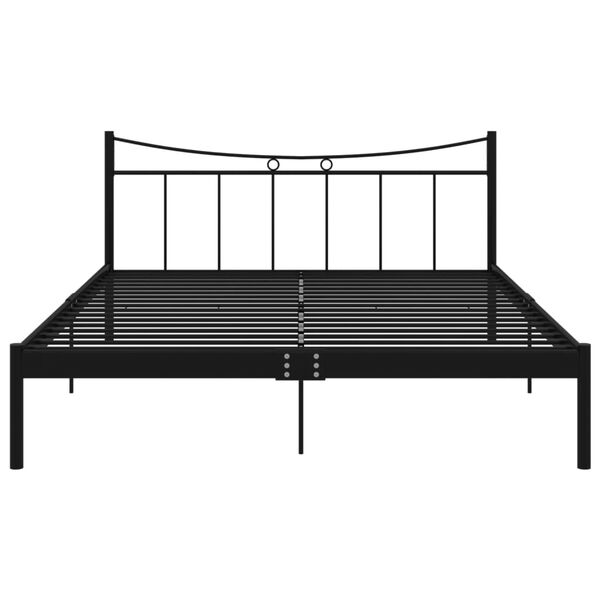 vidaXL Bed Frame without Mattress Black Metal 160x200 cm