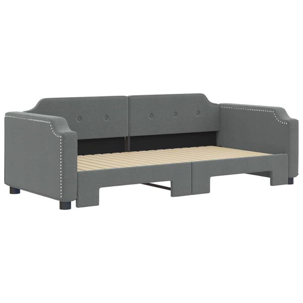vidaXL Daybed with Trundle without Mattress Dark Grey 90x190 cm Single