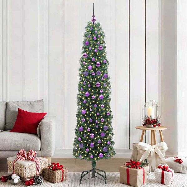 vidaXL Artificial Christmas Tree with 300 LEDs with Stand Green 210 cm