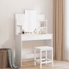 vidaXL Dressing Table with Mirror High Gloss White 96x39x142 cm