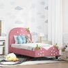 vidaXL Toddler Bed Frame with Headboard Pink 70 x 140 cm Velvet