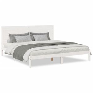 vidaXL Extra Long Bed Frame without Mattress White 200x220 cm Solid Wood