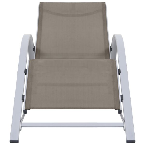 vidaXL Sunlounger Textilene and Aluminium Taupe