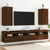 vidaXL TV Wall Cabinets with LED Lights 2 pcs Brown Oak 30.5x35x70 cm
