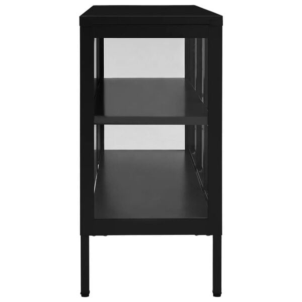 vidaXL Sideboard Black 105x35x70 cm Steel and Glass
