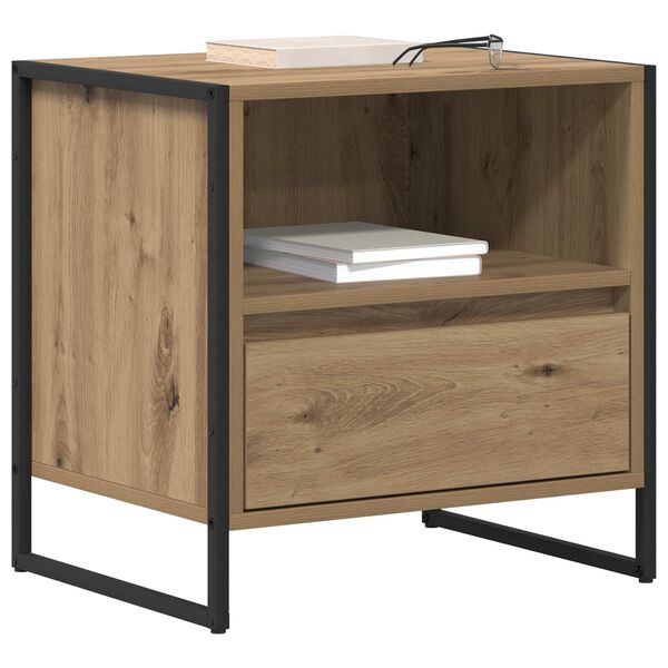 vidaXL Bedside Table Artisian Oak 50 x 39.5 x 50 cm Engineered Wood