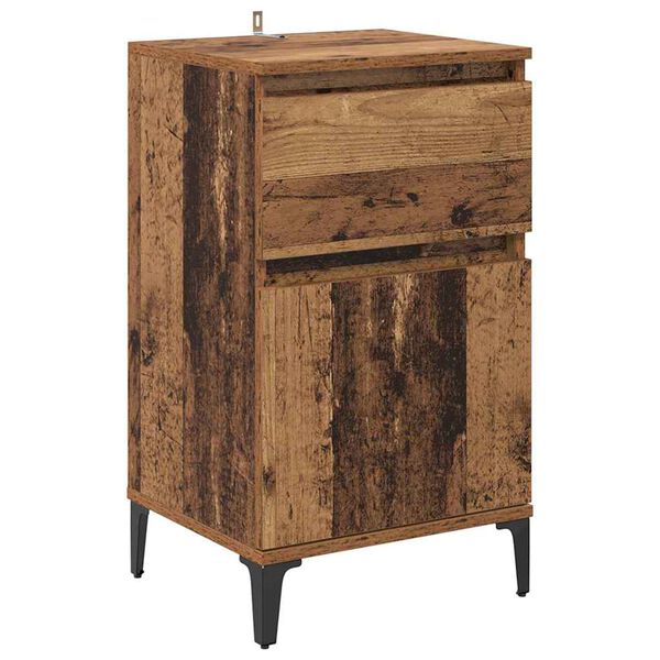 vidaXL Bedside Cabinet Old Wood 40 x 35 x 70 cm Engineered Wood