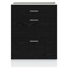 vidaXL Kitchen Base Cabinet with Drawer Black Oak 60 x 46 x 81.5 cm