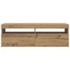 vidaXL TV Cabinet with LED Lights Artisan Oak 120x35x40 cm Engineered Wood