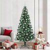 vidaXL Artificial Pre-lit Christmas Tree Green 210 cm PVC and Metal