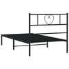 vidaXL Metal Bed Frame without Mattress with Headboard Black 80x200cm