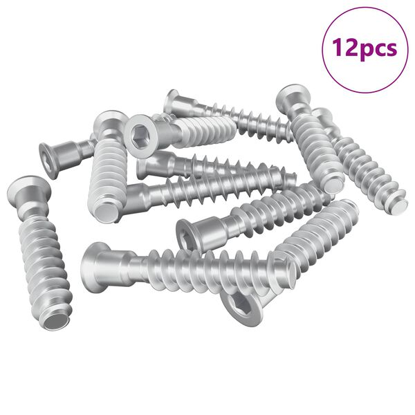 vidaXL Head Cap Screw 12 pcs Silver M7 x 40 mm Steel