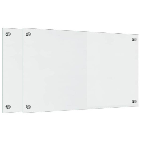 vidaXL Kitchen Backsplash 2 pcs Transparent 70 x 40 cm Tempered Glass