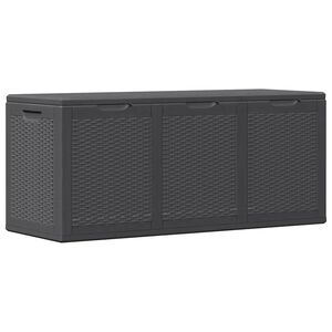 vidaXL Garden Storage Box 270L Black PP Rattan