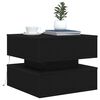 vidaXL Coffee Table with LED Lights Black Oak 50x50x40 cm