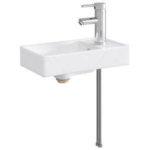 vidaXL Bathroom Sink with Faucet and Drain Chrome