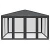 vidaXL Party Tent with 8 Mesh Sidewalls Anthracite 4x4 m HDPE