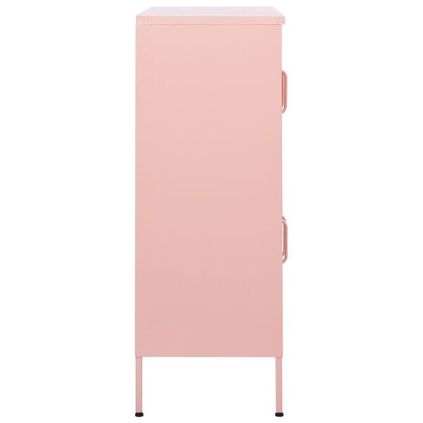 vidaXL Storage Cabinet Pink 80x35x101.5 cm Steel