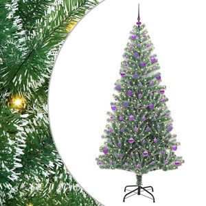 vidaXL Artificial Christmas Tree Snow Flocked with LED Light 210 cm
