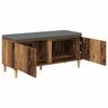 vidaXL Hall Bench with Cushion with Storage Old Wood 100 x 38 x 46 cm
